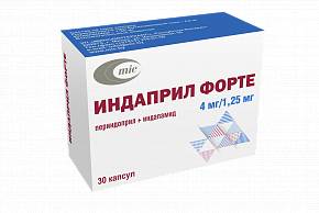 Инструкция по применению Индаприл форте (капсулы): описание, состав, ФТГ, МНН Инструкция по применению Индаприл форте (капсулы): описание, состав, ФТГ, МНН