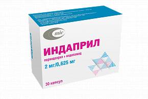 Инструкция по применению Индаприл (капсулы): описание, состав, ФТГ, МНН Инструкция по применению Индаприл (капсулы): описание, состав, ФТГ, МНН
