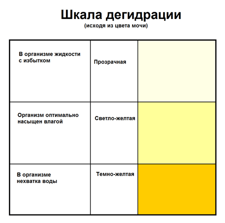 Как по цвету мочи определить достаточно ли организму воды Сильно желтая моча при обезвоживании организма